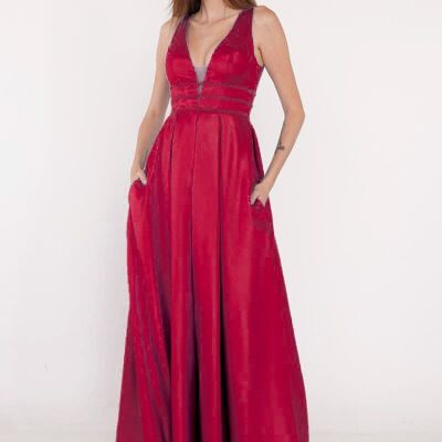 Long evening dress Burgundy red