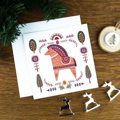 Nordic Folk Art Christmas Card: The Wildelope.