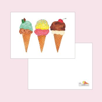 Carte postale, glace, colorée, A6, avec enveloppe, VE 6 2