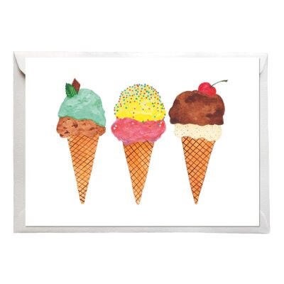 Postcard, ice cream, colored, A6, with envelope, VE 6