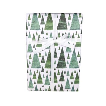 Papier cadeau, sapin, vert, feuille 50 x 70 cm, UE 10 1