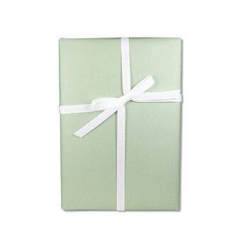 Papier cadeau, monochrome, vert sauge, chaud et velouté, feuille 50 x 70 cm, UE 10 1