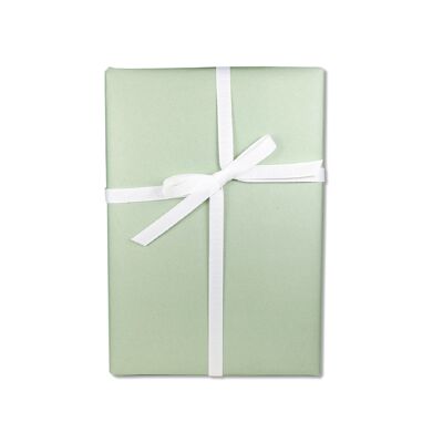 Papel de regalo, monocromo, verde salvia, cálido y aterciopelado, hoja 50 x 70 cm, PU 10