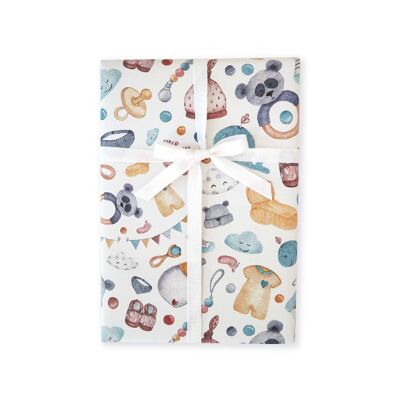 Wrapping paper, baby neutral, colored, sheet 50 x 70 cm, VE 10