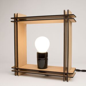 #LAMP N°1 carrée en hêtre – Lampe de table minimaliste dimmable - Cadeau de Noël