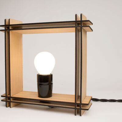 #LAMPADA N. 1 faggio quadrato – Lampada da tavolo minimalista dimmerabile - Regalo di Natale