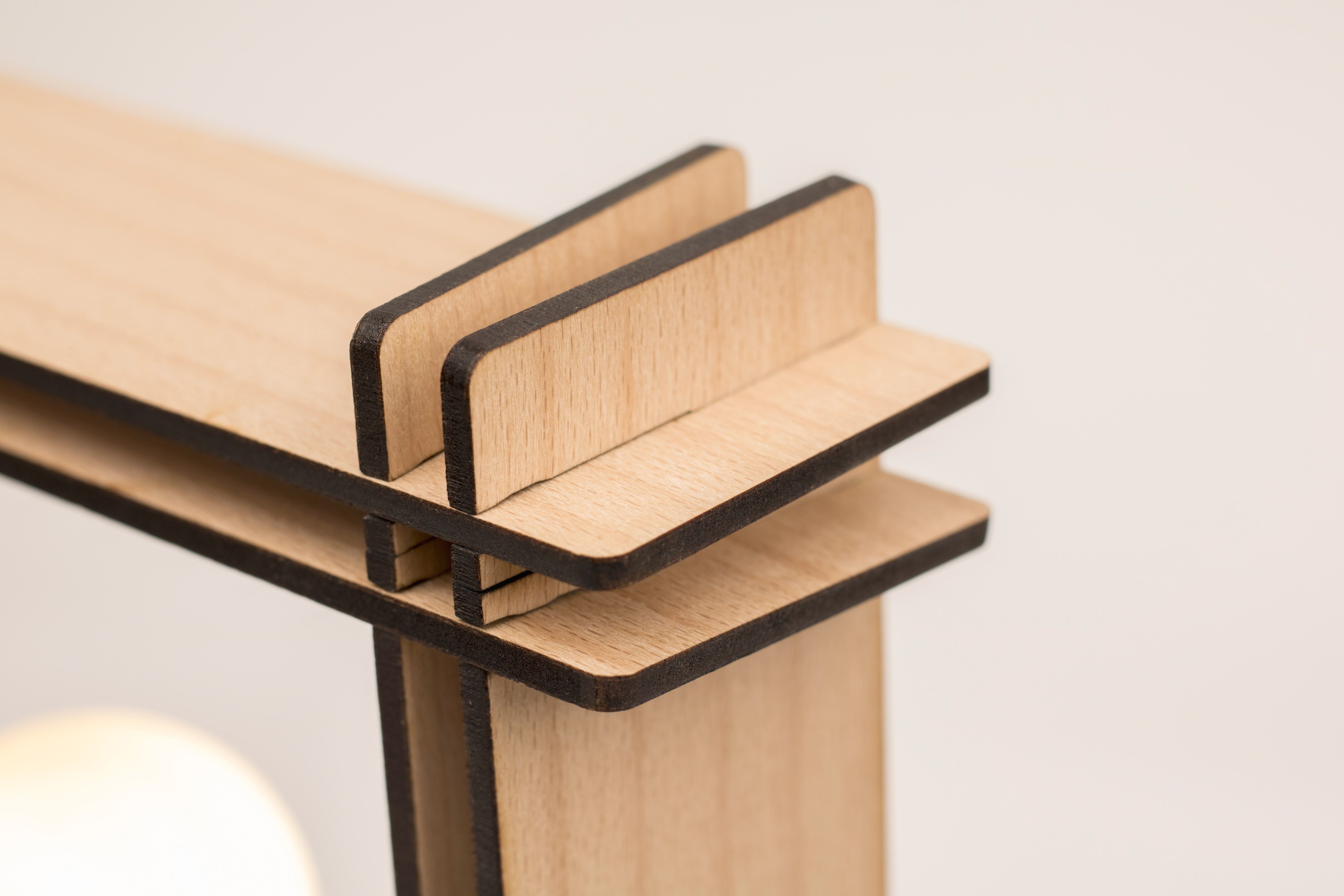 #LAMP No. 1 square beech – Minimalistic dimmable table lamp - Christmas gift