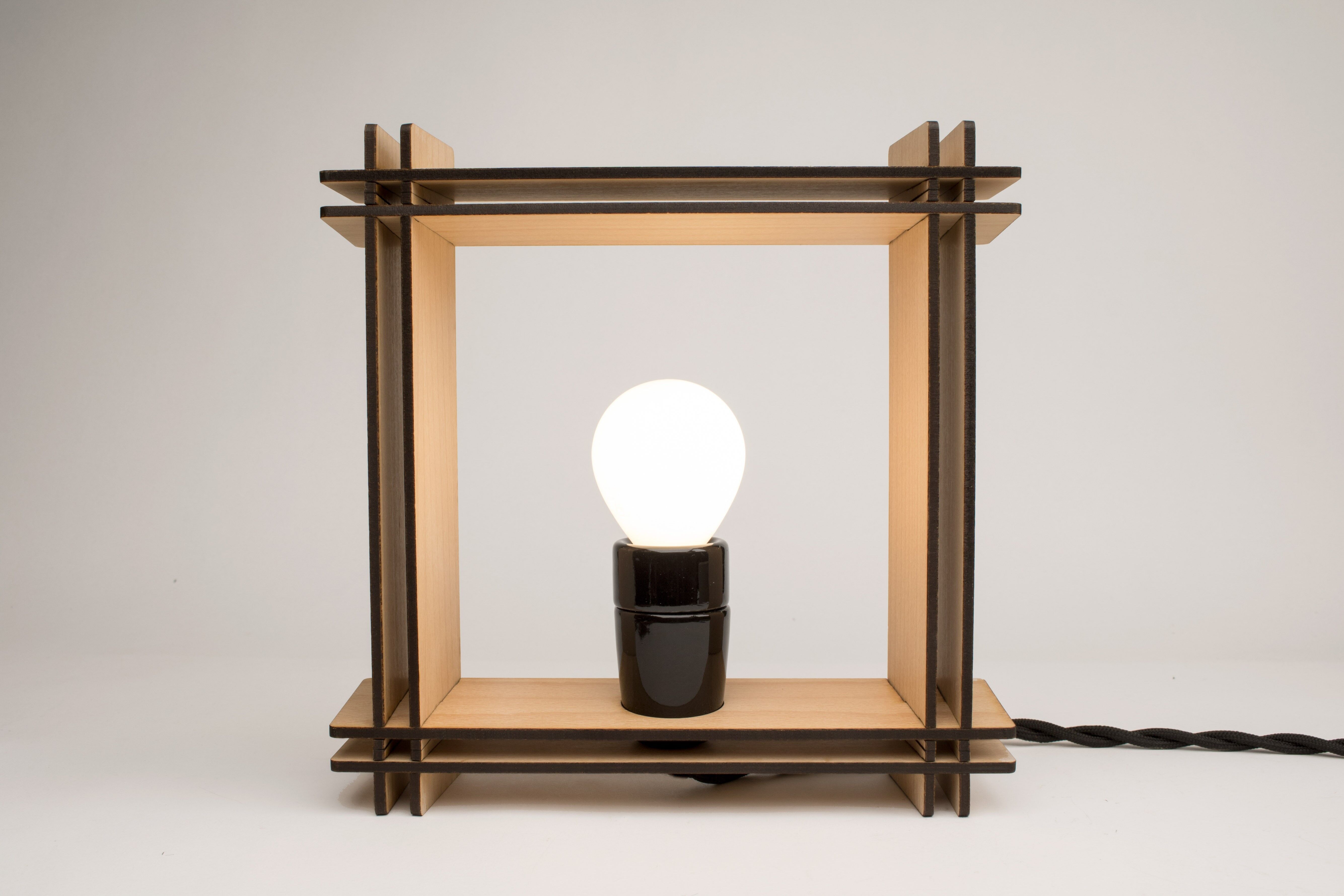 #LAMP No. 1 square beech – Minimalistic dimmable table lamp - Christmas gift
