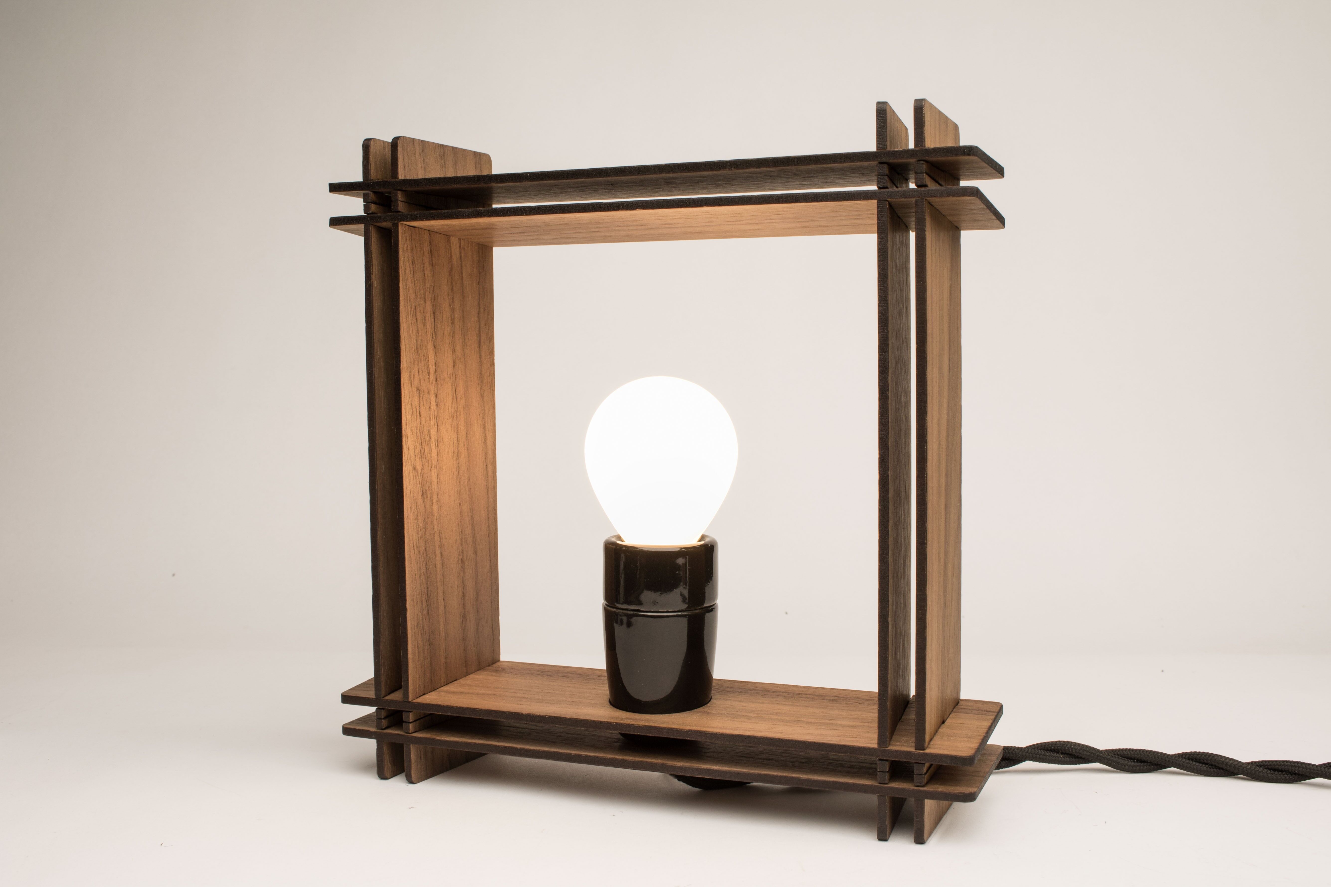#LAMP No. 1 square beech – Minimalistic dimmable table lamp - Christmas gift