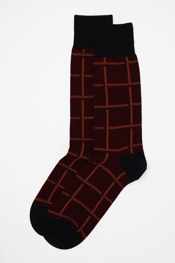 Chaussettes Homme Check - Maroon 2