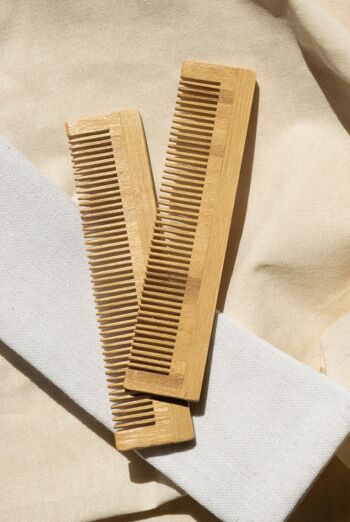 Peigne Bambou Bonature + pochette en lin 3