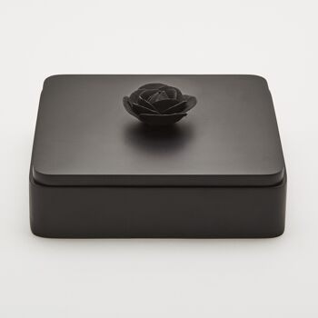 Boîte noire en bois laqué Black rose- 20 cm 5