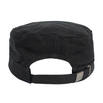 Chapeau militaire en chanvre sativa avec strapback - noir 3