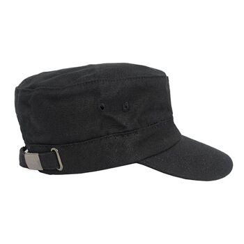 Chapeau militaire en chanvre sativa avec strapback - noir 5