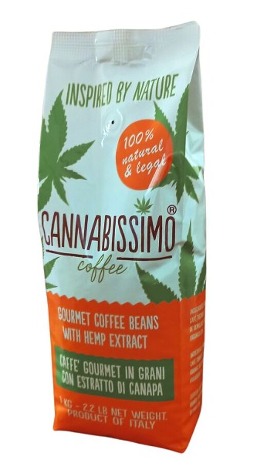 Cannabissimo with Hemp Seeds EXTRACT. Coffee in beans -  bags of 1 kg