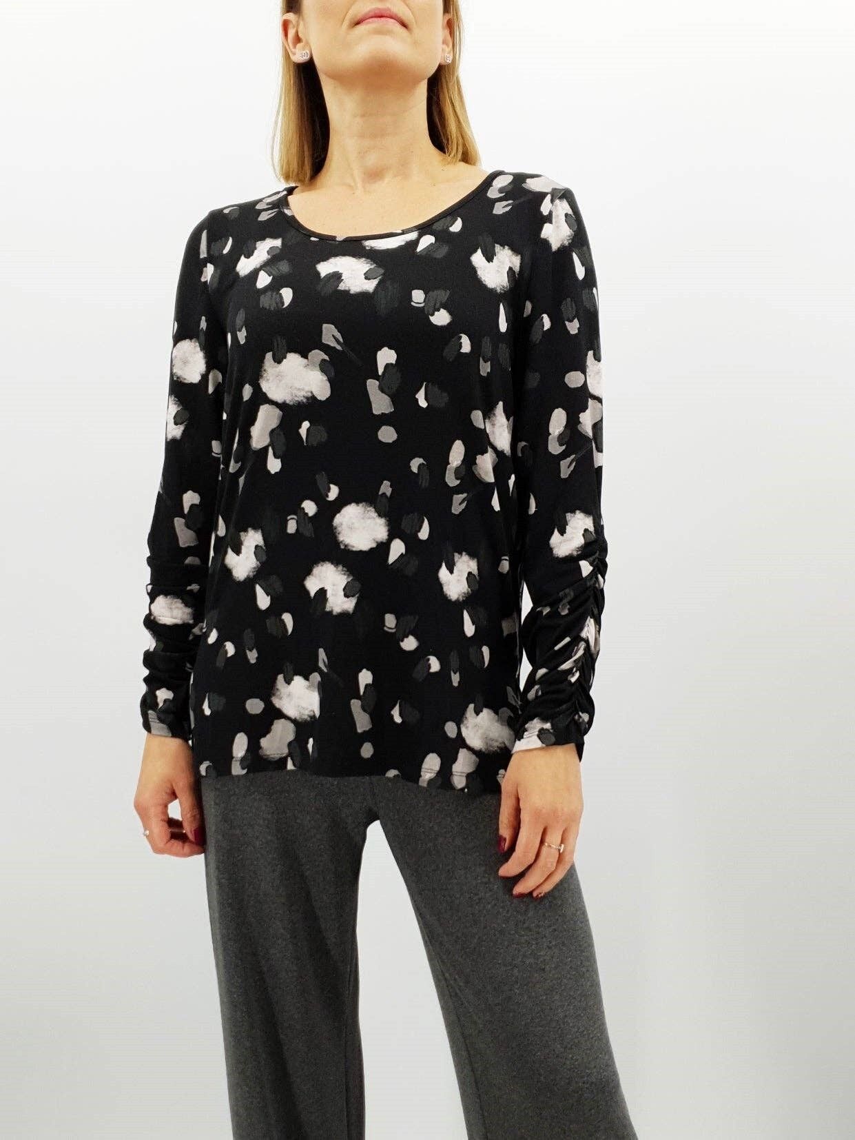 Chemisier Promod Noir Taille 38 - Manches Plissées, Comme Neuf, Très Bon état