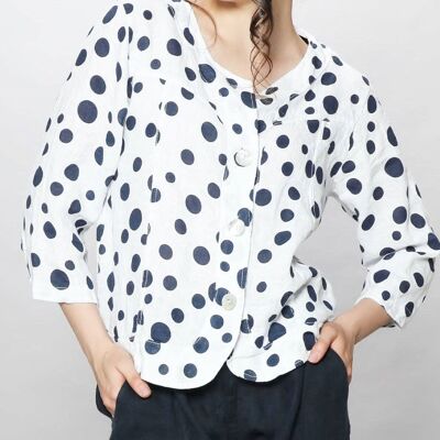 Linen Polka Jacket 7009