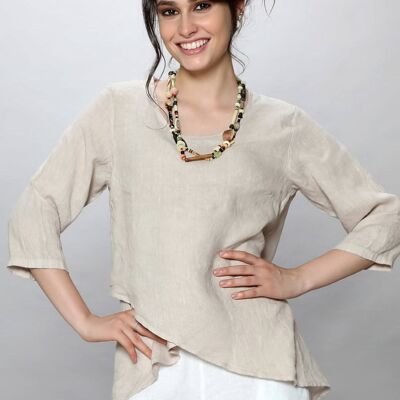 Lovely Layered Linen Top 3469
