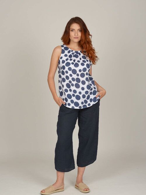 Lovely Linen Crops 1464 | Navy