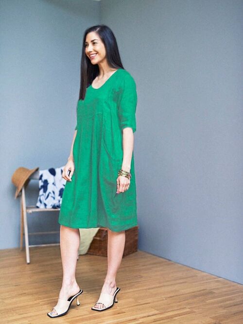 Lovely to Wear Linen Dress  3653 | Apple