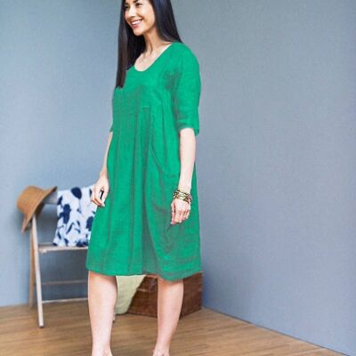Lovely to Wear Linen Dress  3653 | Apple