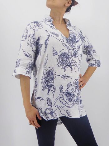 Tunique chemise en lin Mono Rose 1082 2