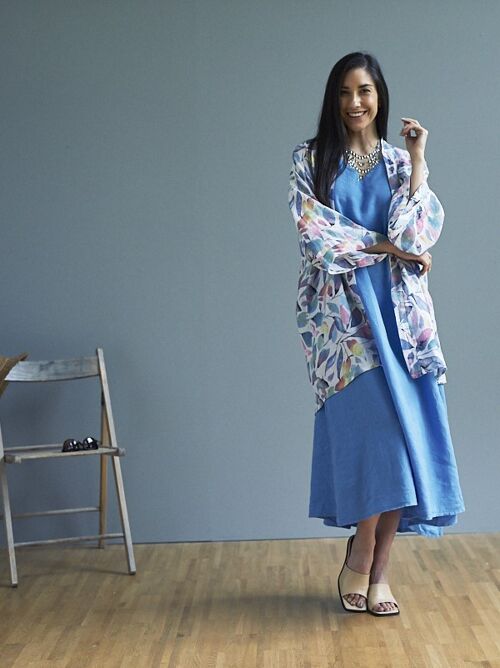 Pretty Pisa Linen Kimono 1655 | Multicolour