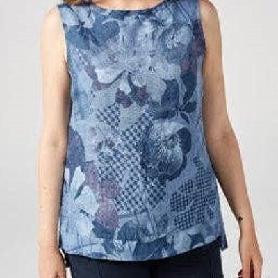 Printed Linen Top