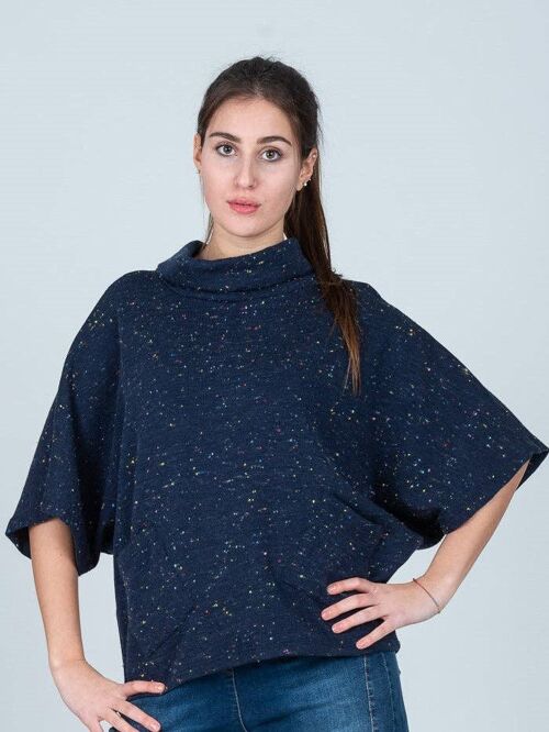 Sorrento Space Pocket Top 1244 | Navy/Raspberry