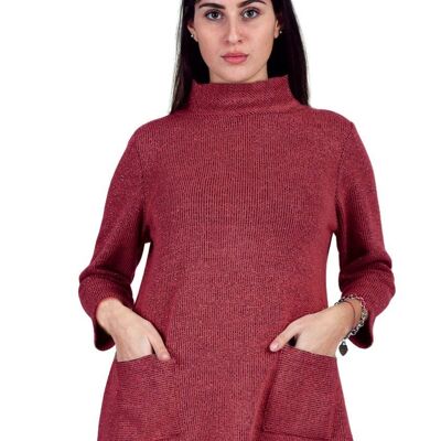 Turin Pocket Tunic Top 1176 | Raspberry