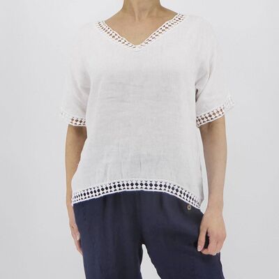 V Neck Linen Top 2023