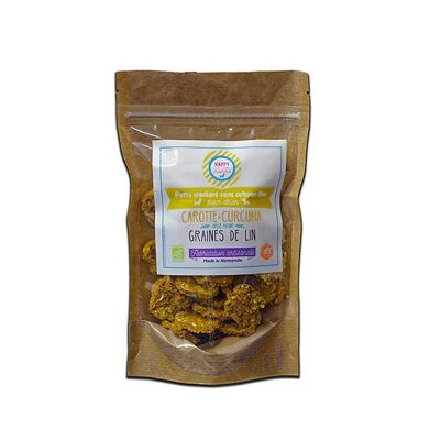 Crackers Bio Muesli Carottes Curcuma * - Sachets kraft de 100 GR- HAPPY CRACKERS CHIENS -