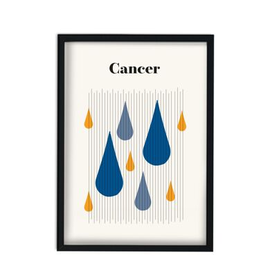 Cancer Zodiac Star Sign Giclée rétro Impression artistique