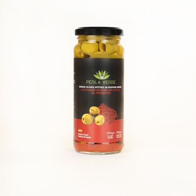 Olives Vertes - Hojiblanca - Dénoyautées Sauce Paprika