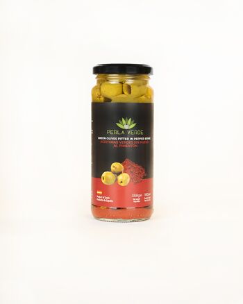 Olives Vertes - Hojiblanca - Dénoyautées Sauce Paprika 1