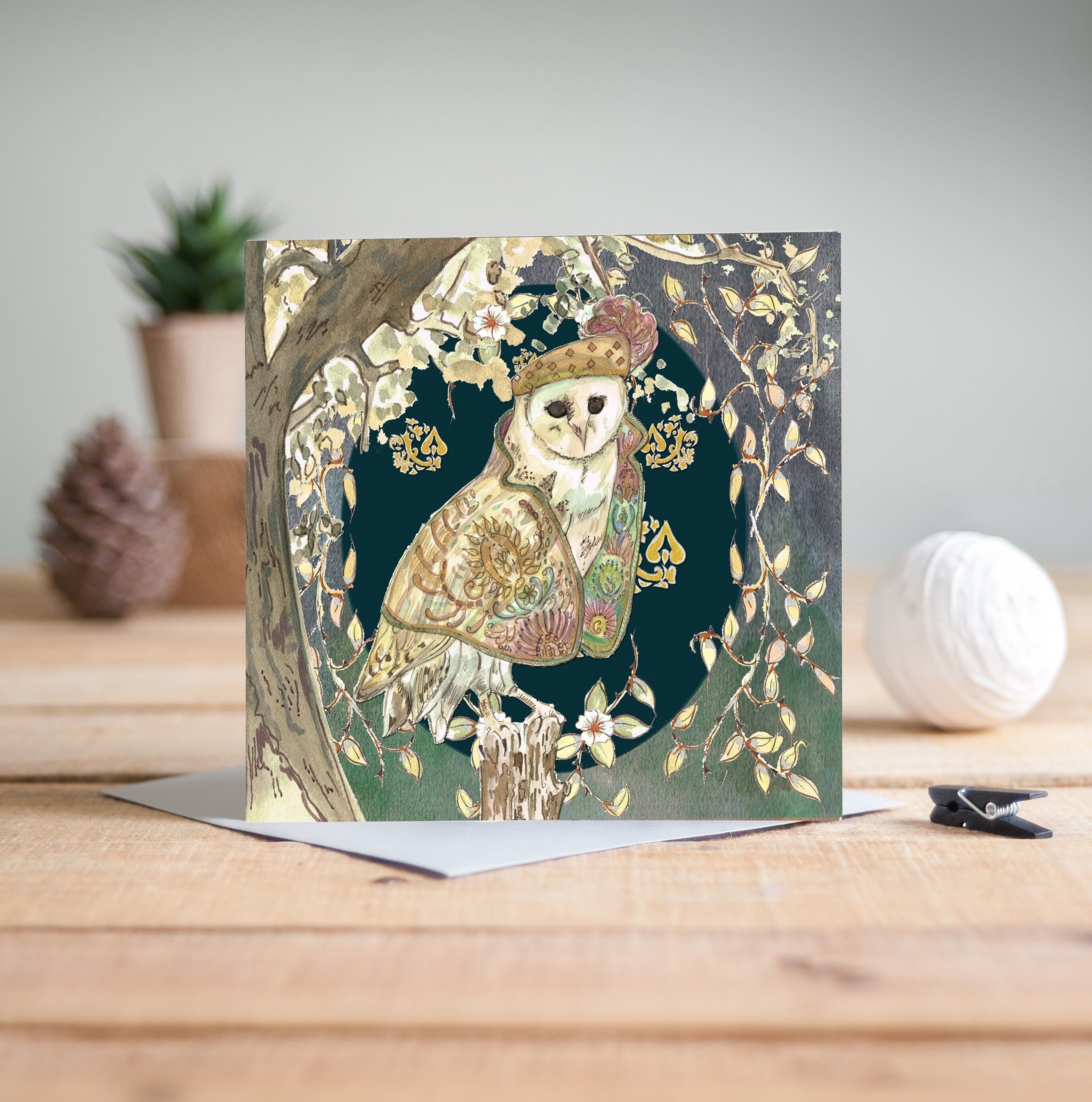 Le hibou des bois enchanteur Carte de vœux