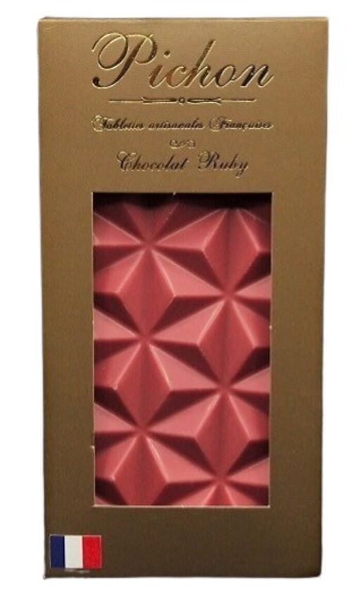 Tablette Chocolat Praline Rose BIO (emballage noir mat)