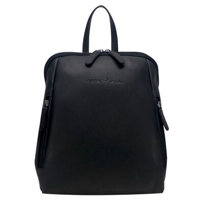 Anna Vintage Leather Backpack Mochila pequeña de mujer en piel - Negro