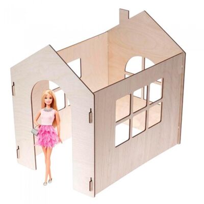 Casa delle bambole in legno per bambole grandi, set di moduli