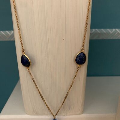 Collar Gold Filled y piedras ornamentales “Blue Bay”