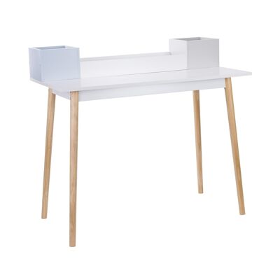 Mesa de Escritorio u Oficina WHITE-SKY con 3 organizadores para tu estudio intensivo de Thinia Home