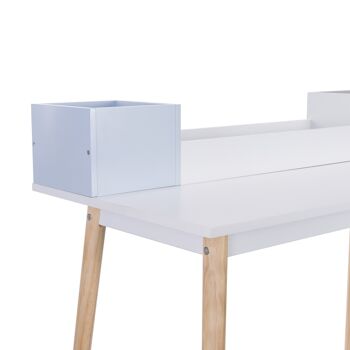 Bureau ou table de bureau WHITE-SKY avec 3 organisateurs pour votre étude intensive par Thinia Home 4