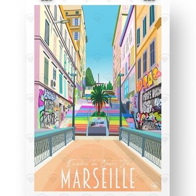 Postkarte Marseille Cours Julien