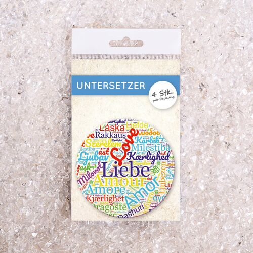 Untersetzer Set Wortwolke Liebe