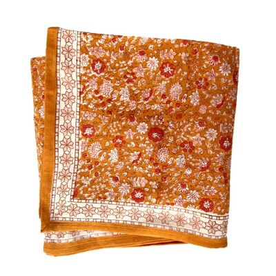 Indische Blumen bedruckter Schal Sooraj Cooper Orange