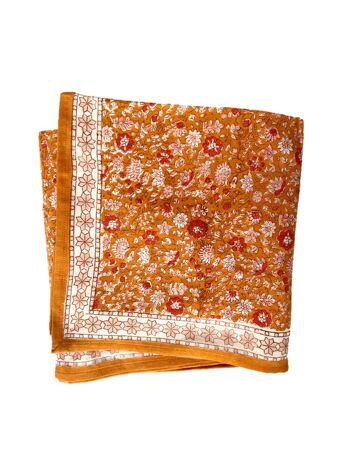 Foulard imprimé “fleurs indiennes” Sooraj Cooper Orange 1