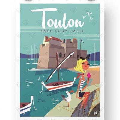 Postcard Toulon Fort St Louis