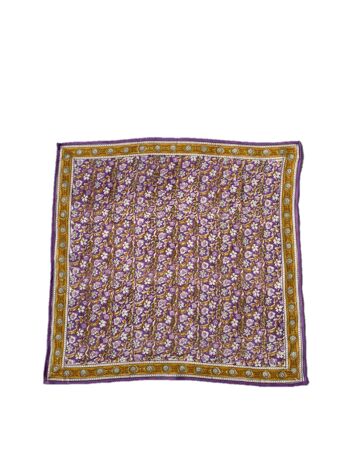 Foulard imprimé “fleurs indiennes” Absynthe Purple 2