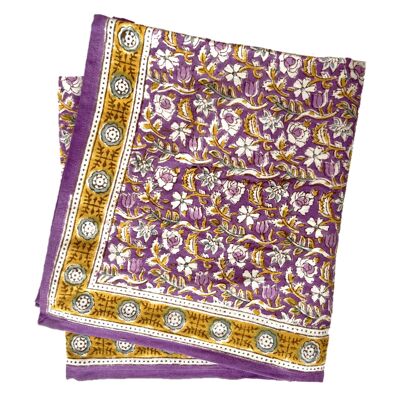 Foulard imprimé “fleurs indiennes” Absynthe Purple