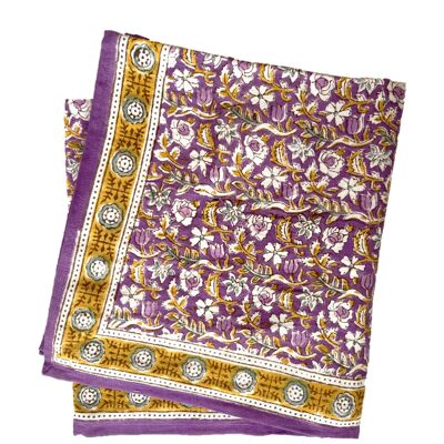 Absynthe Purple “Indian flowers” print scarf